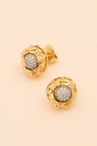 Foto Brinco Dourado Lava Zircônia Cristal