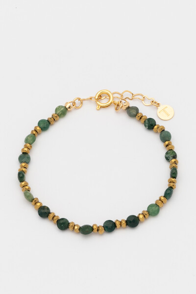 Foto Pulseira Dawn Jade Jasper Oceano Banho Ouro 18K