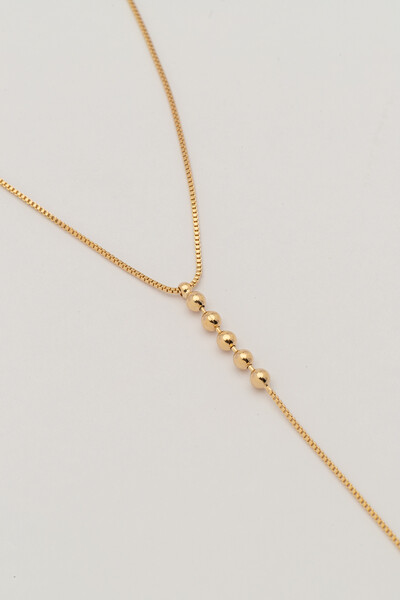 Foto Colar Gravata Bubbles Frente e Verso Banho Ouro18K