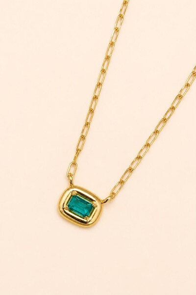 Foto Colar Cubo Turmalina Banho Ouro 18K