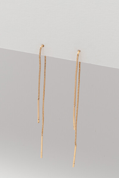 Foto Brinco Palito Veneziana Banho Ouro 18K