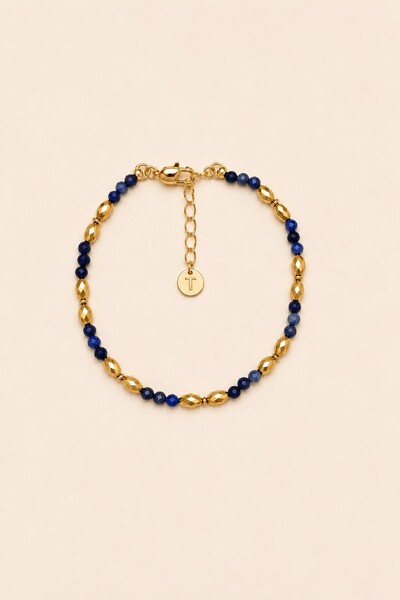 Foto Pulseira Sodalita Blue Banho Ouro 18K