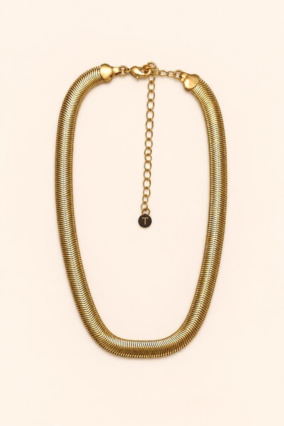 Foto Colar Choker Snake Dourado