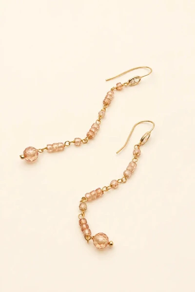 Foto Brinco Fio Cristal Banho Ouro 18K