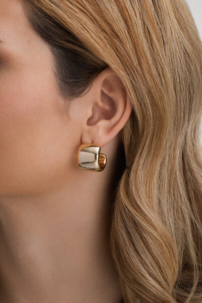 Foto Brinco Dourado Argola Lisa