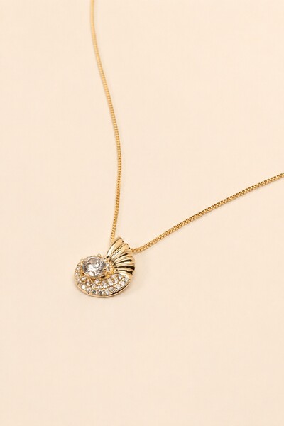 Foto Colar Caracol Zircônia Banho Ouro 18K