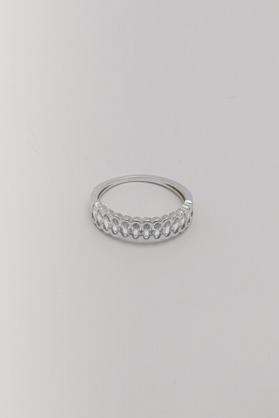 Foto Anel Prateado Zircônia Cristal