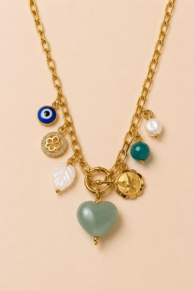 Foto Colar Catier Multi Pingentes Banho Ouro 18K