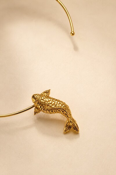 Foto Colar Aro Dourado Peixe Carpa