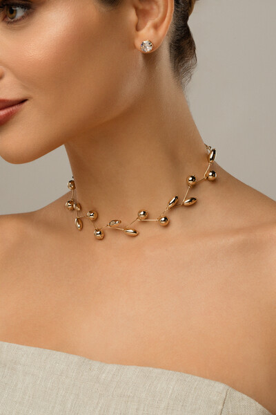 Foto Colar Dourada Mix Bubbles Zig Zag