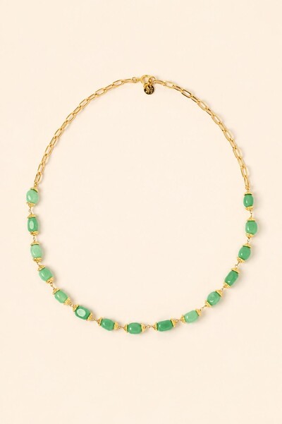 Foto Colar Jardins Jade Verde Banho Ouro 18K
