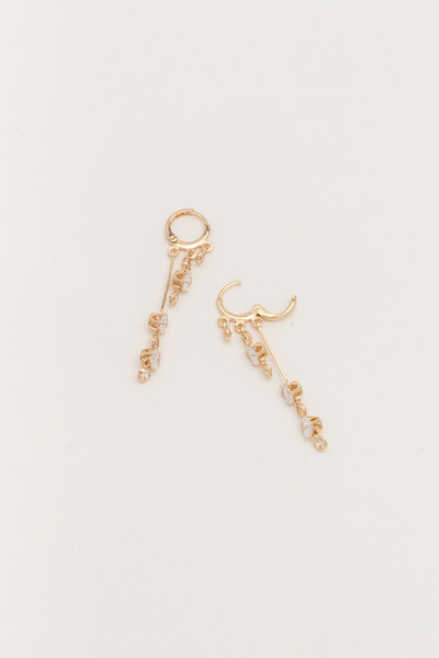 FotoBrinco Palito Cascata Zircônia Banho Ouro 18K