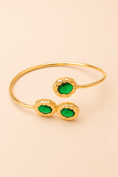 Foto Pulseira Dourada Amazonas Verde Esmeralda