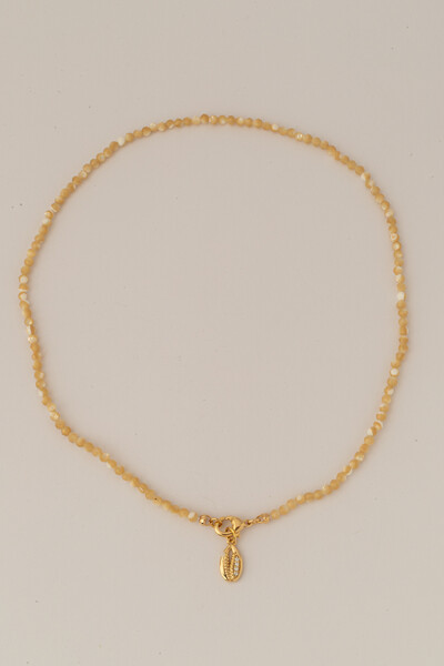 FotoColar Choker Madre Búzio Zircônia Banho Ouro 18K