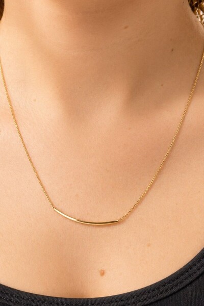 Foto Colar Veneziana Palito Banho Ouro 18K