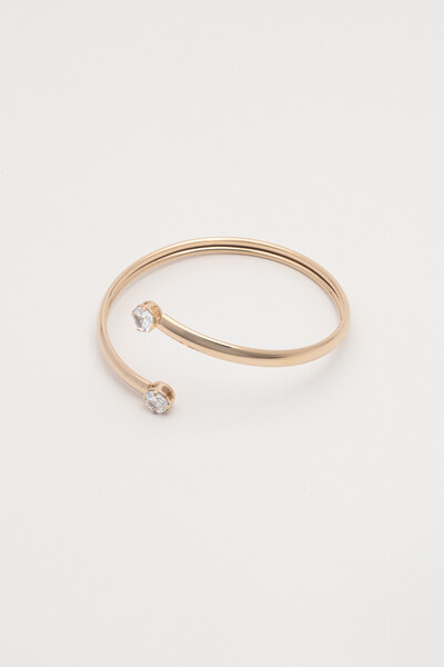 Foto Pulseira Dourada Zircônia Dupla