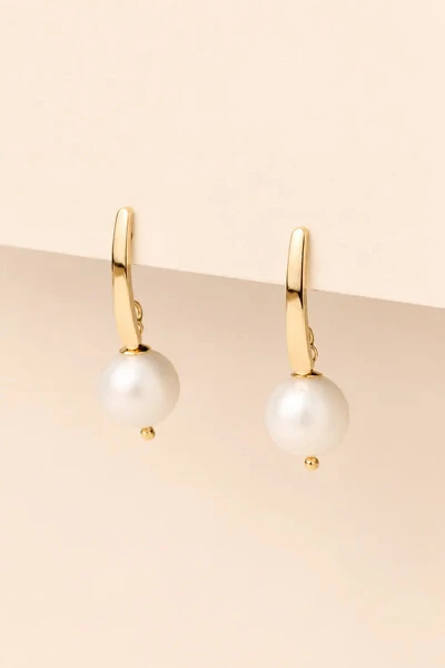 Foto Brinco Pérola Shell Banho Ouro 18K
