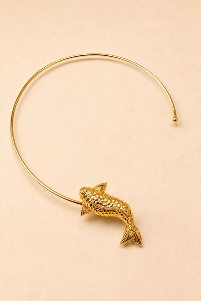 Foto Colar Aro Dourado Peixe Carpa