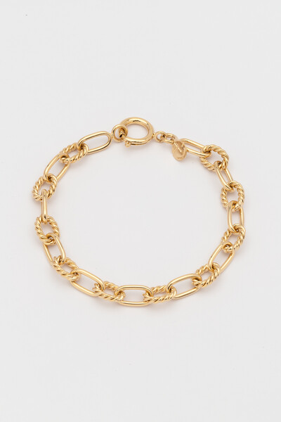 Foto Pulseira Dourada Mix de Elos