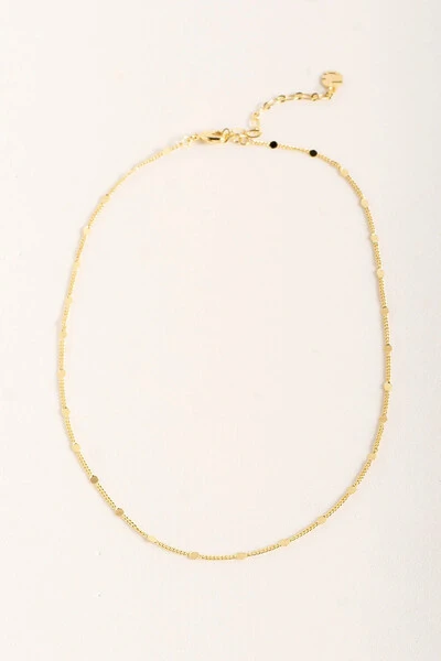 Foto Colar Curto Plaquinhas Banho Ouro 18K