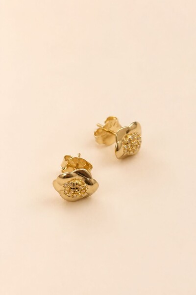 Foto Brinco Flor Banho Ouro 18K