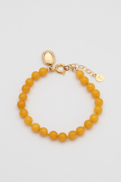 FotoPulseira Nautic Jade Amarela Banho Ouro 18K