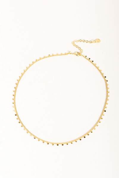 Foto Colar Choker Mini Bolinhas Achatadas Banho Ouro 18k