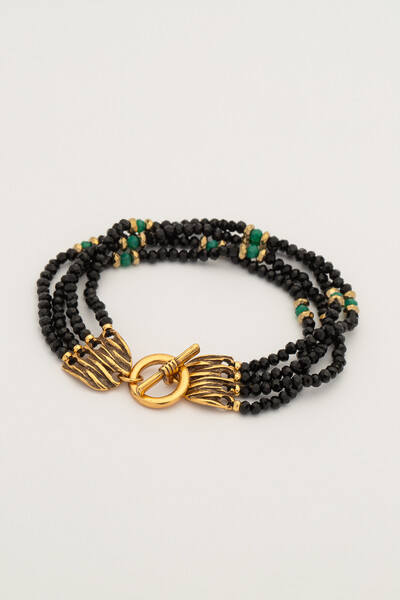 FotoPulseira Cristais Boho Ouro Vintage