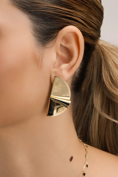 Foto Brinco Dourado Placa Dobradura