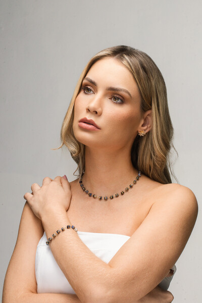 FotoColar Sodalita Banho Ouro 18K