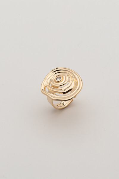 Foto Anel Dourado Vibração Zircônia