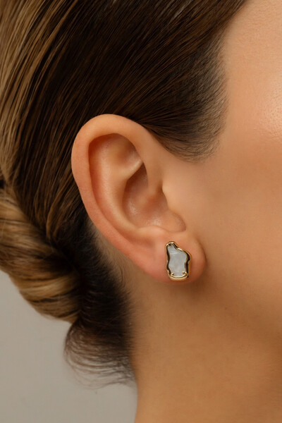 Foto Brinco Dourado Orgânico Perolado