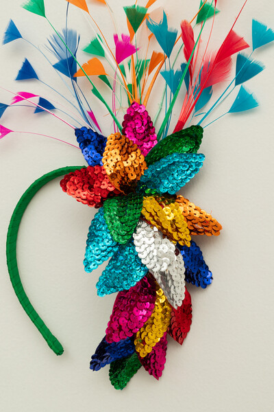 FotoTiara Folhas Paetê Color