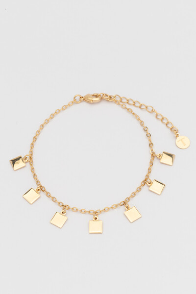 Foto Pulseira Dourada Cubos