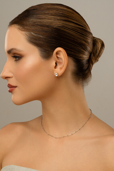 Foto Colar Choker Corrente Bolinhas Rodinado