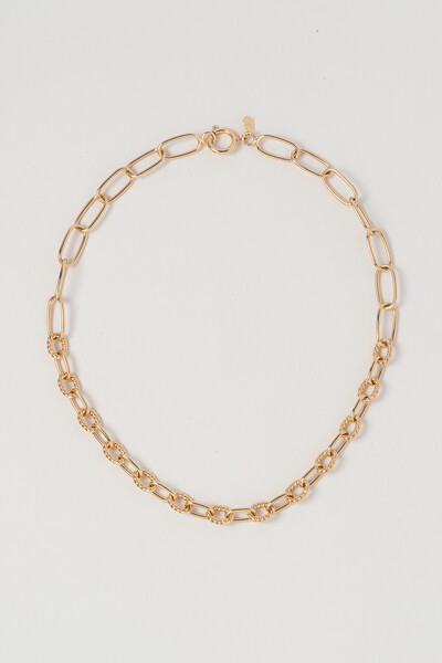 Foto Colar Dourado Mix de Elos