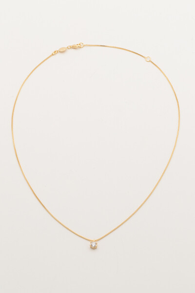 Foto Colar Ponto de Luz Zircônia P Banho Ouro 18K