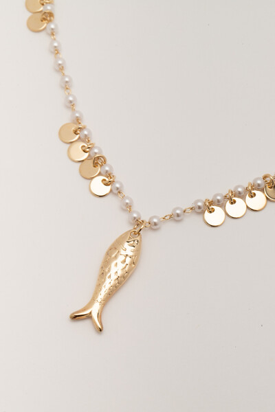 FotoColar Peixe Dourado Pérolas Plaquinhas