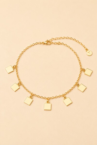 Foto Pulseira Dourada Cubos