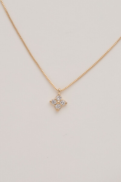 Foto Colar Trevo Zircônia Banho Ouro 18K