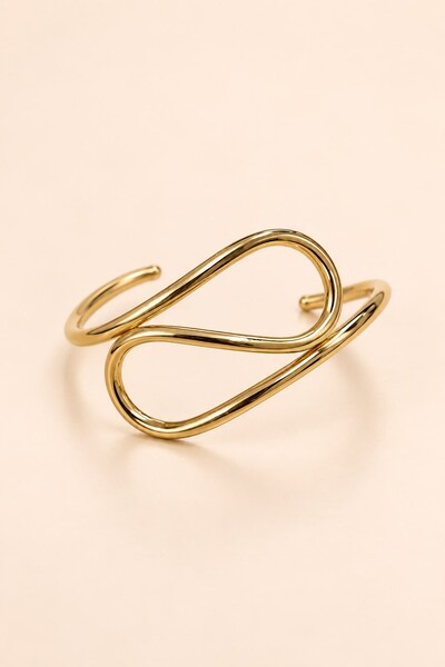 Foto Pulseira Dourada Curvas Elegance
