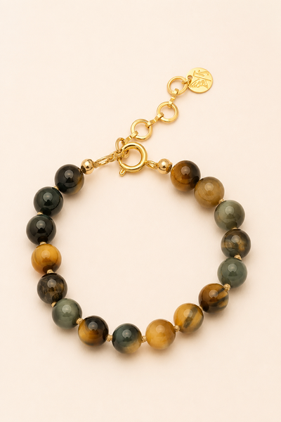 Foto Pulseira Maré Olho de Águia Banho Ouro 18K