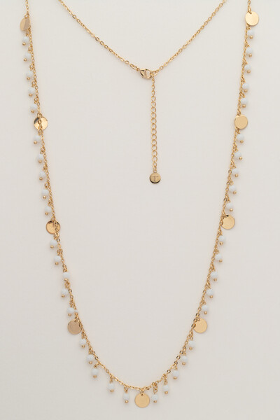 FotoColar Dourado Plaquinhas Cristais Off White