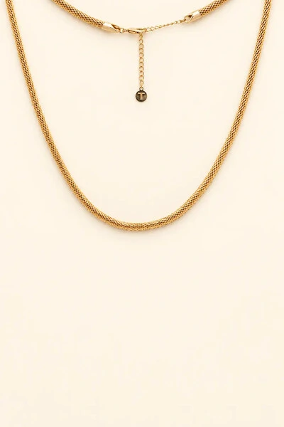 Foto Colar Dourado Choker Malha