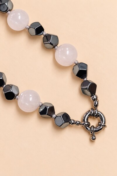Foto Colar Prateado Cloud Jade Branca