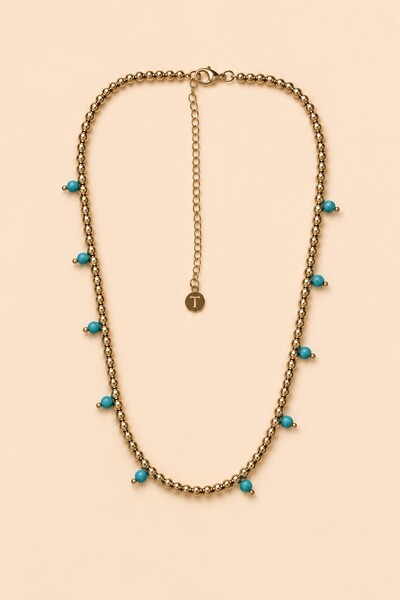 Foto Colar Choker Esferas Dourada