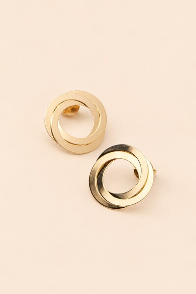 Foto Brinco Aro Duplo Banho Ouro 18K