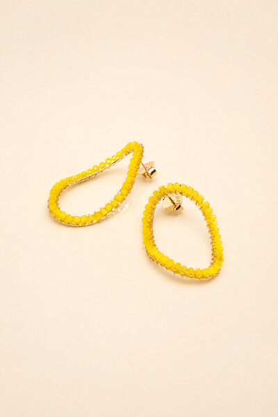 Foto Brinco Dourado Oval Vidrilho Lime