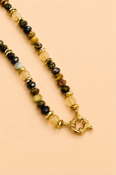 Foto Colar Mix Pedras Banho Ouro 18K