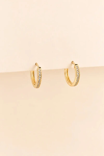 Foto Brinco Argola Zircônia Banho Ouro 18K